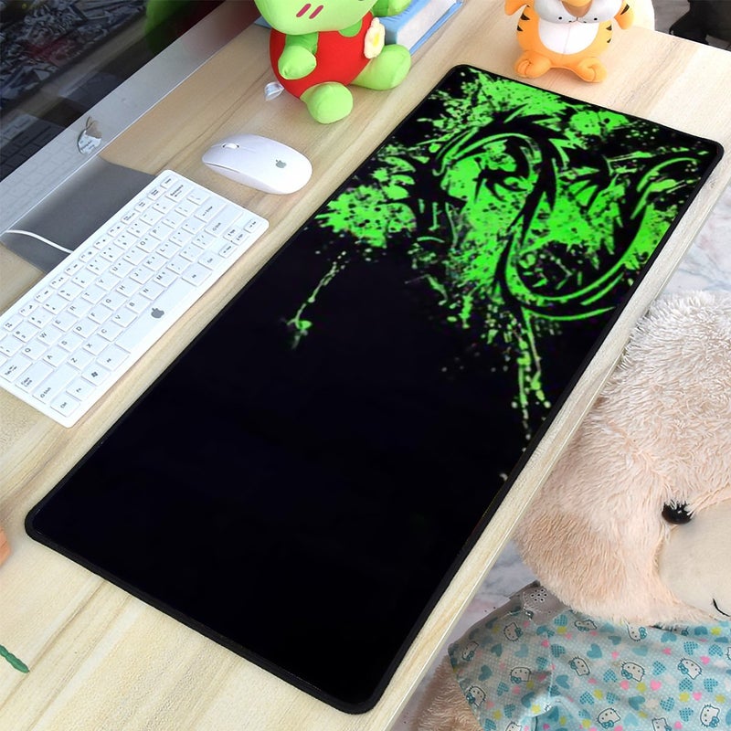 Qisan Large Gaming Mouse Pad Extended Size Mousepad for Computer Desktop PC Laptop 31.5"x11.8"x0.15" Keyboard Pad Desk Pad with Anti-Slip Rubber Base | Large Desk Mat for Keyboard and Mouse-Dragon - Image 3